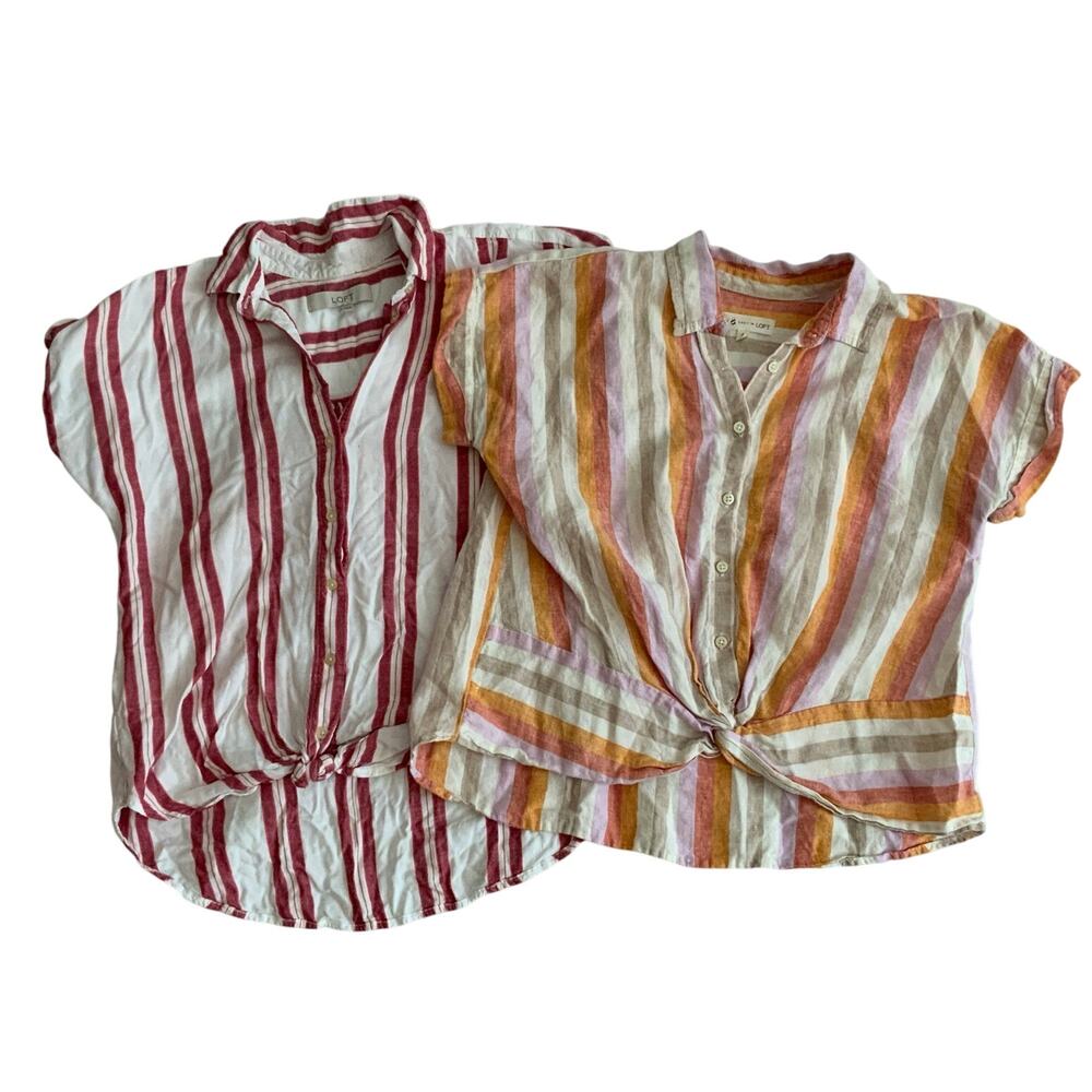Loft‎ striped blouses women's size small
